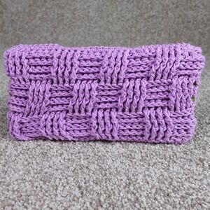 Handmade Purple Crochet Reusable Mop Cover for Swiffer Basketweave Cotton Pad